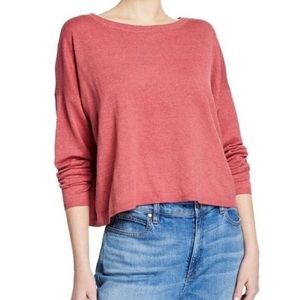 Eileen Fisher Linen Blend Pink Light Sweater Top L